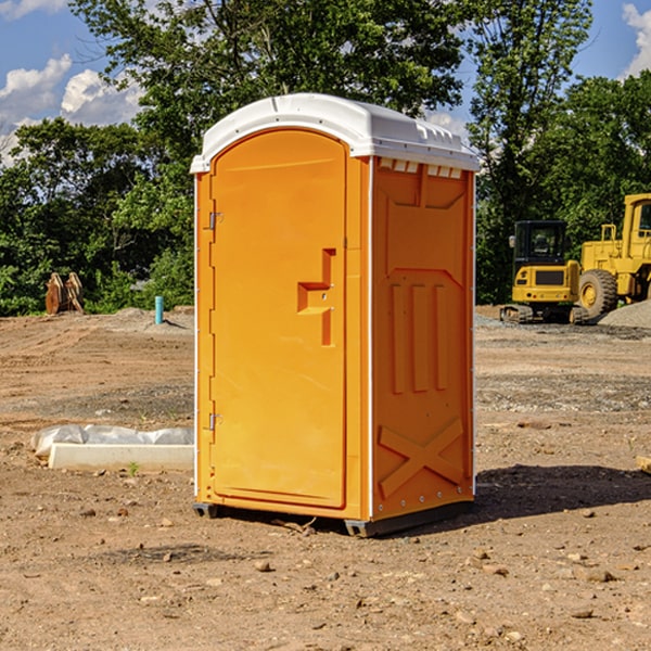 how often are the porta potties cleaned and serviced during a rental period in Iroquois South Dakota